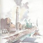 Blick auf den Schweinfurter Hafen - 15KB